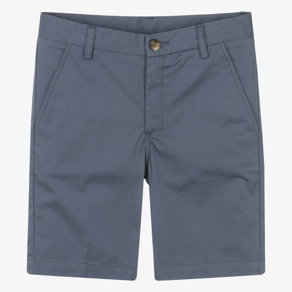 Bonpoint - Teen Boys Blue Cotton Shorts | Childrensalon