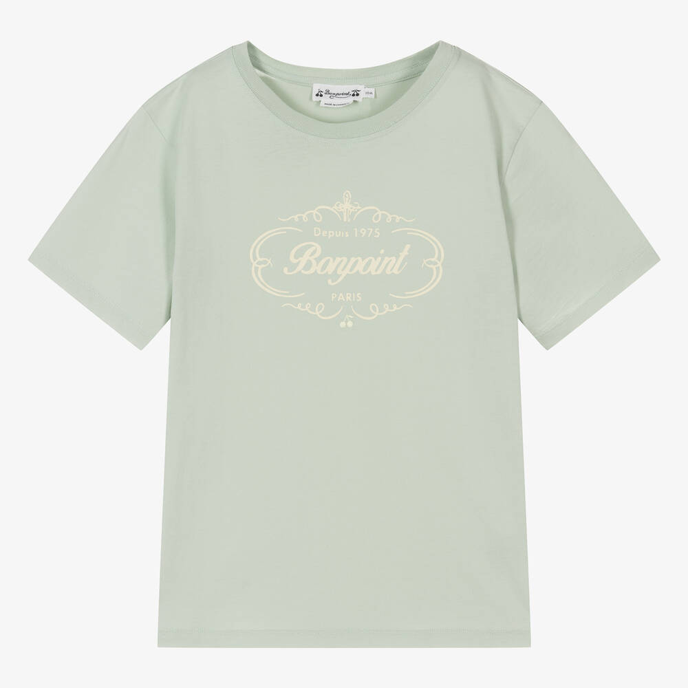 Bonpoint - Teen Boys Green Cotton T-Shirt | Childrensalon