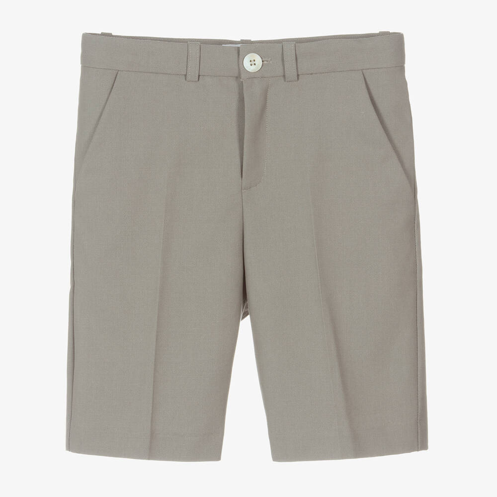 Bonpoint Teen Boys Grey Cotton & Wool Shorts
