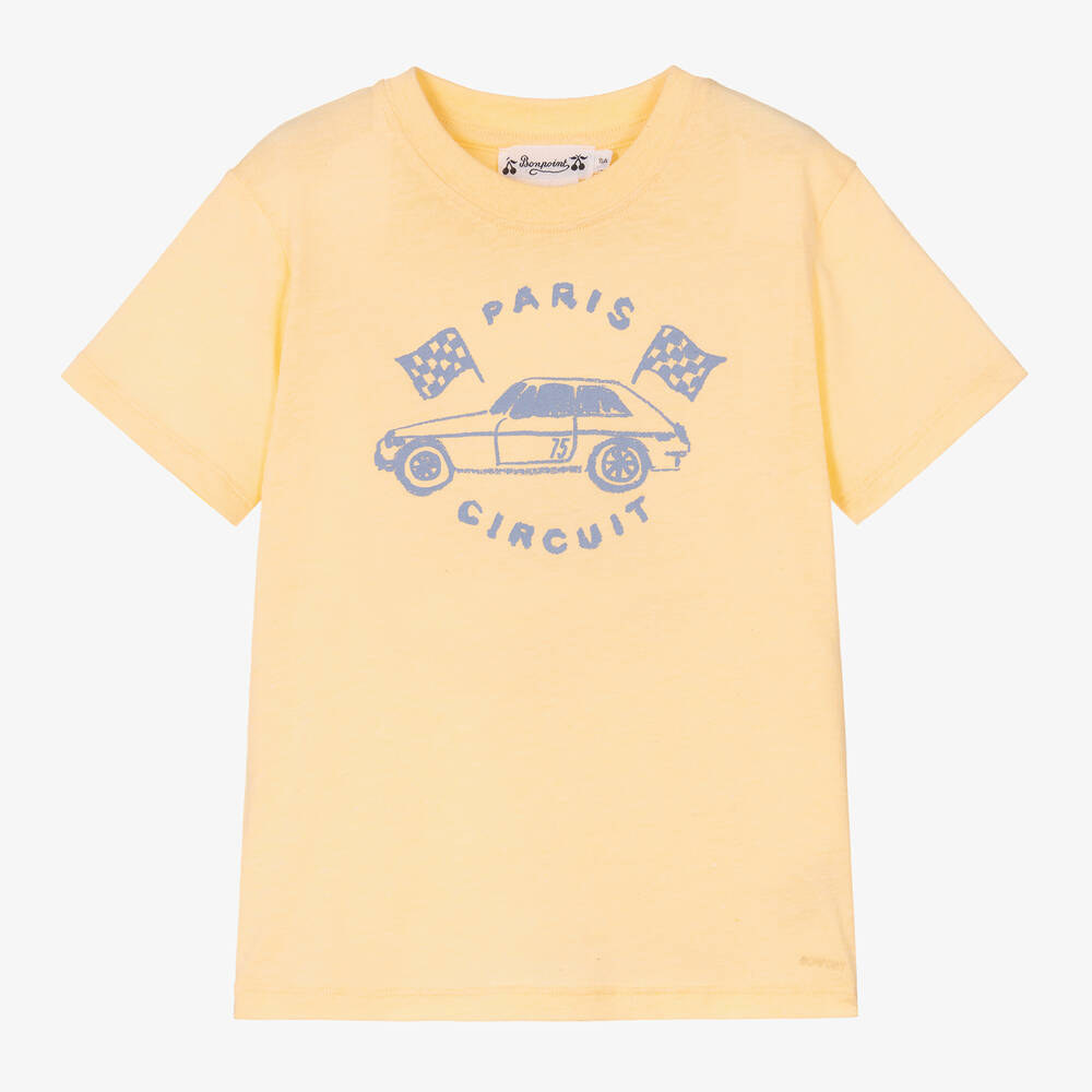 Bonpoint - Teen Boys Yellow Graphic T-Shirt | Childrensalon