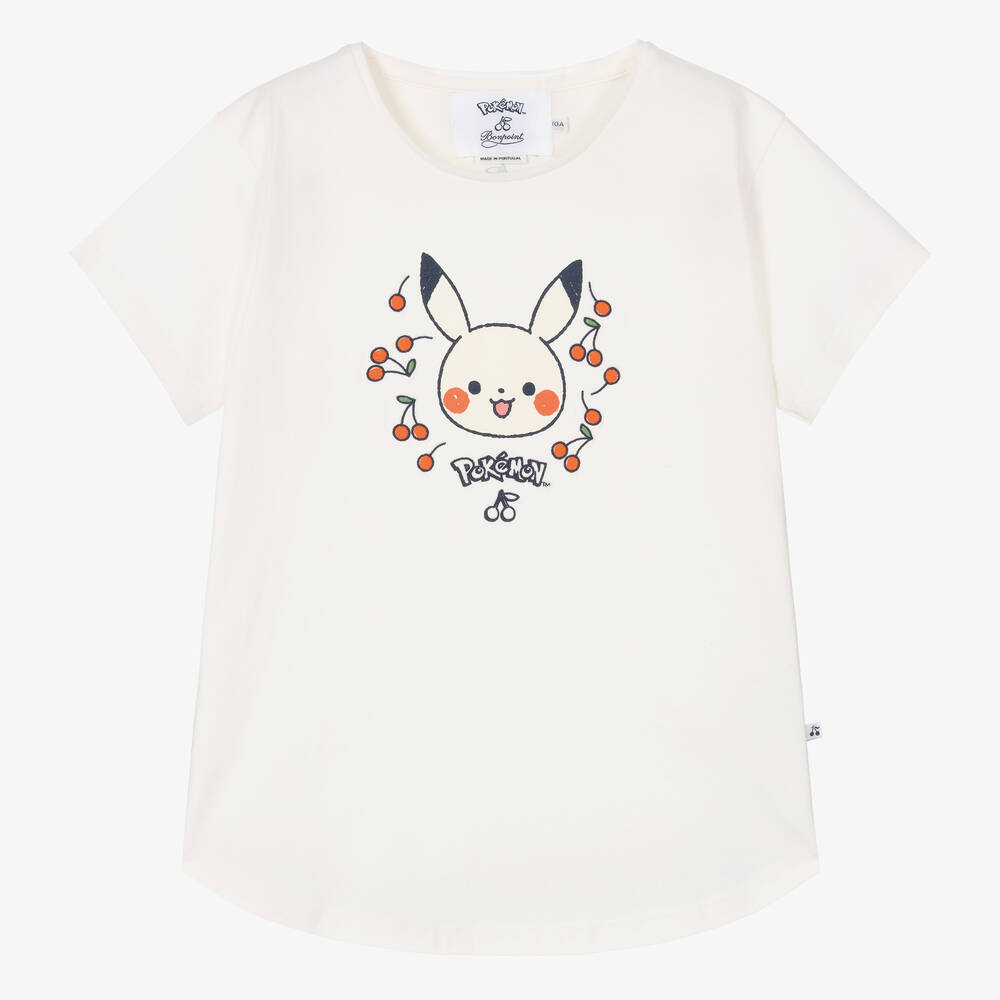 Bonpoint - Teen Girls Ivory Pokémon Cotton T-Shirt | Childrensalon