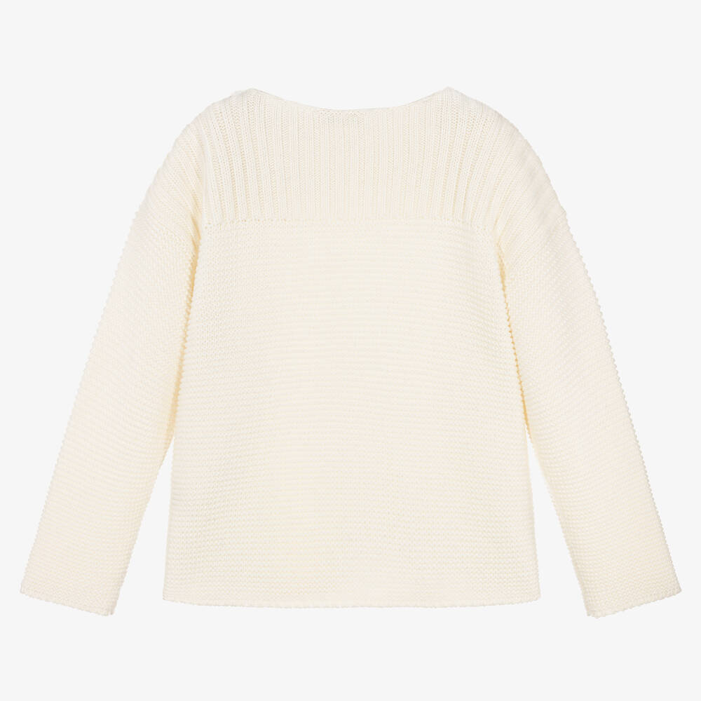 Bonpoint - Teen Girls Ivory Wool Sweater | Childrensalon