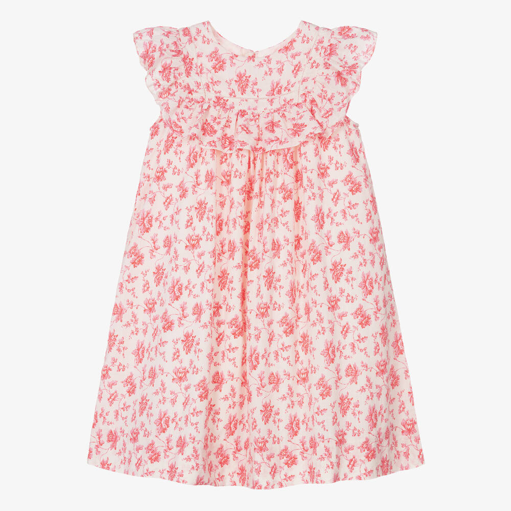 Bonpoint - Teen Girls Pink Floral Cotton Dress | Childrensalon