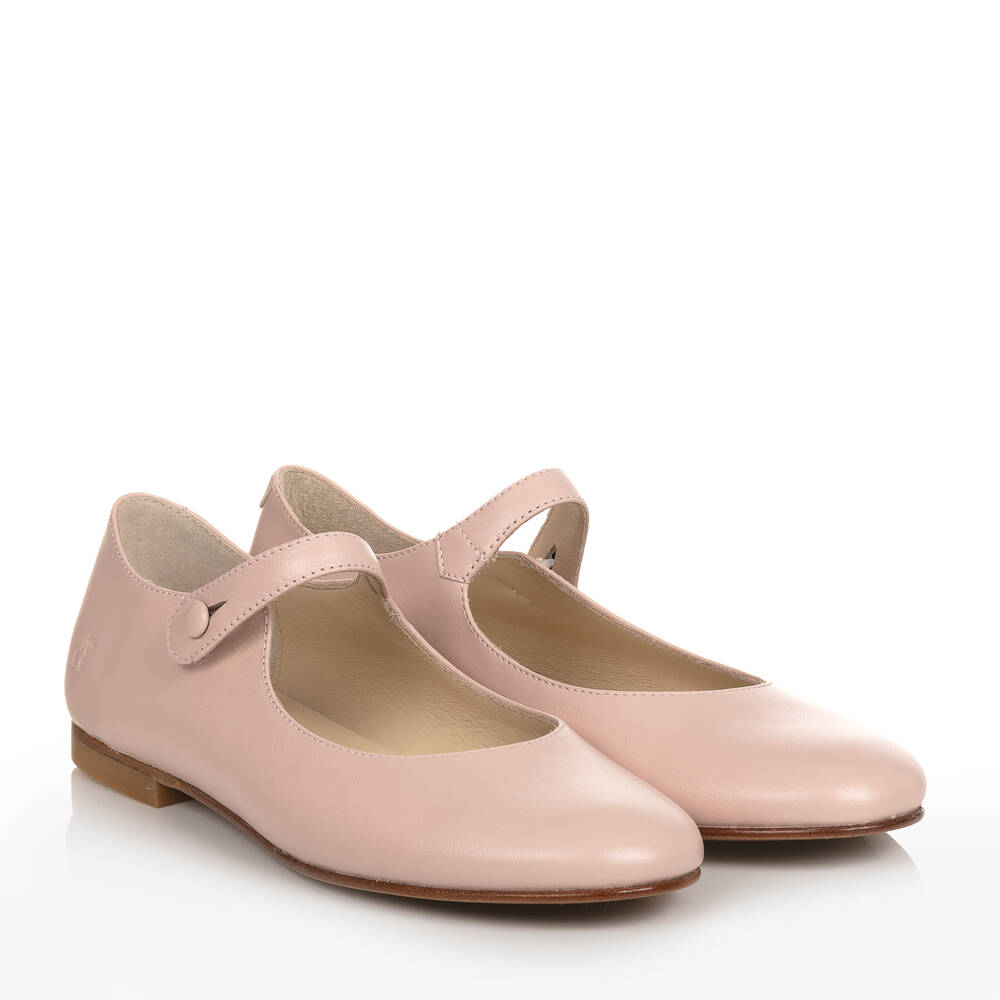 Bonpoint - Розовые кожаные балетки для девочек-подростков | Childrensalon