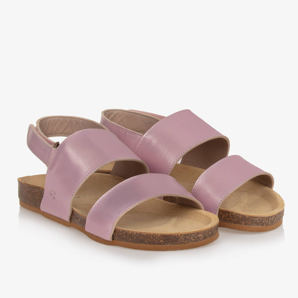 Bonpoint - Teen Girls Pink Leather Sandals | Childrensalon