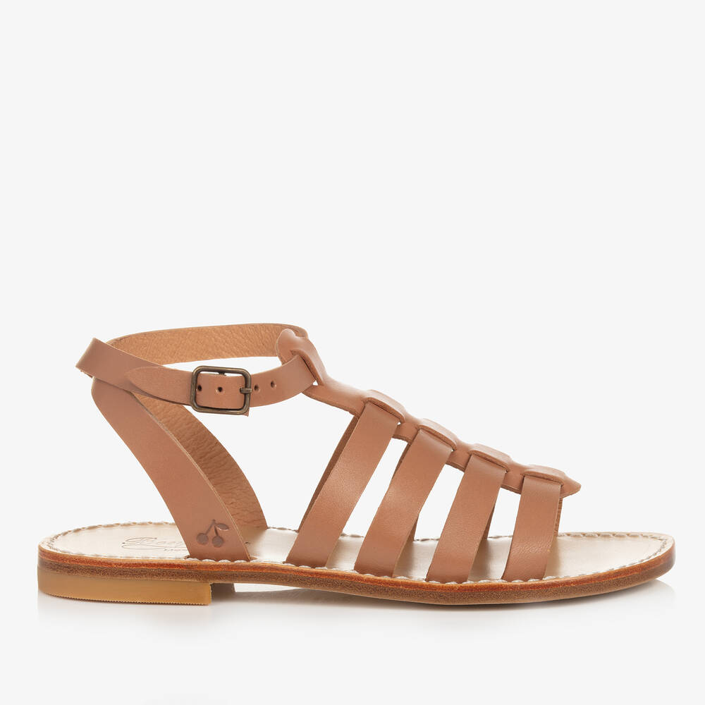 Shop Bonpoint Teen Girls Tan Brown Leather Sandals