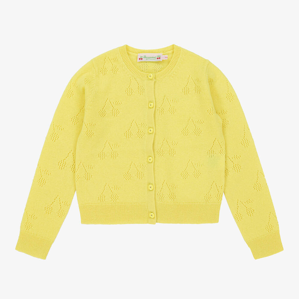 Bonpoint - Cardigan jaune en cachemire ado | Childrensalon