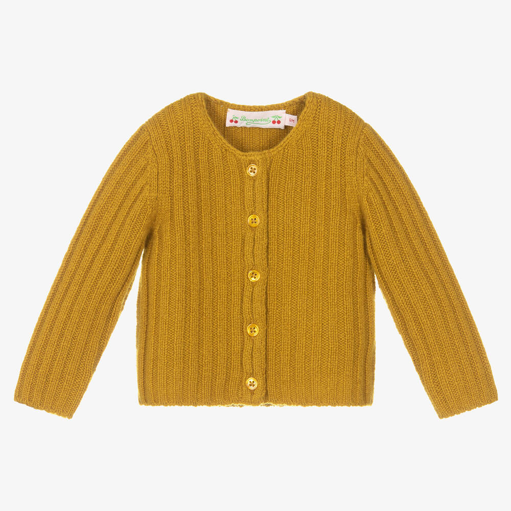 Bonpoint Babies' Yellow Cashmere Knit Cardigan | ModeSens
