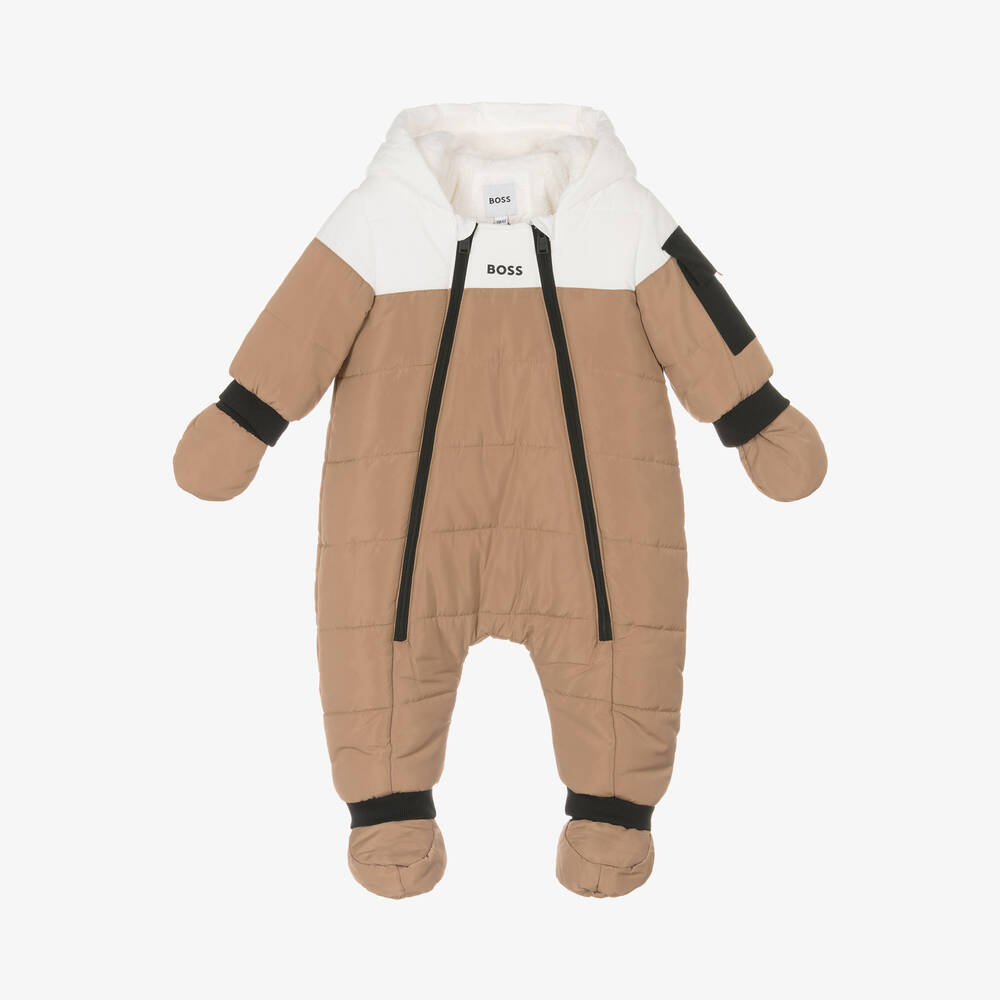 BOSS - Baby Boys Beige Snowsuit | Childrensalon