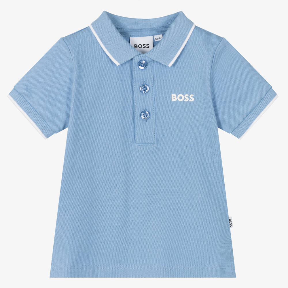 Articulatie de elite directory Hugo Boss Baby Boys Blue Cotton Piqué Polo Shirt | ModeSens