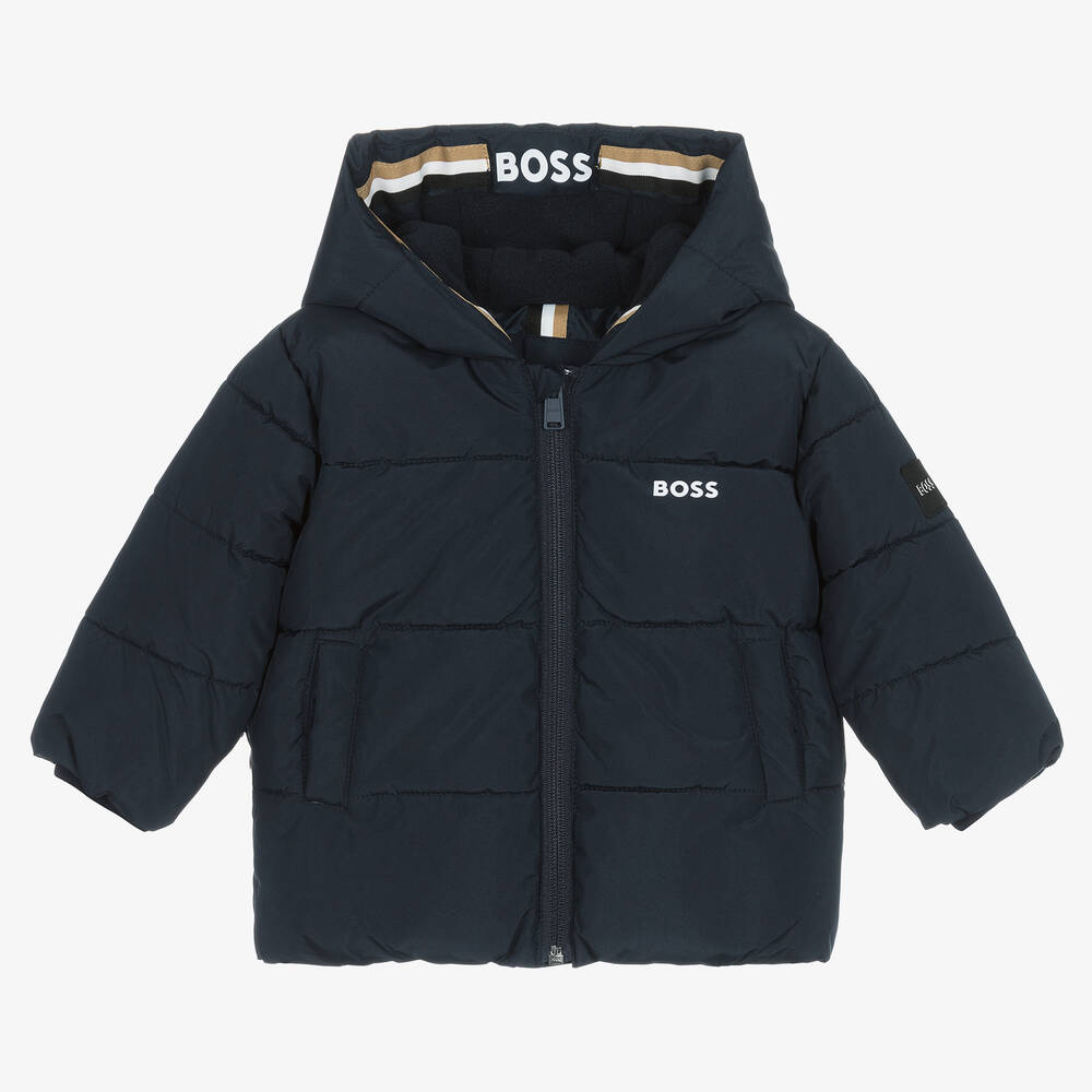BOSS - Baby Boys Blue Puffer Jacket | Childrensalon