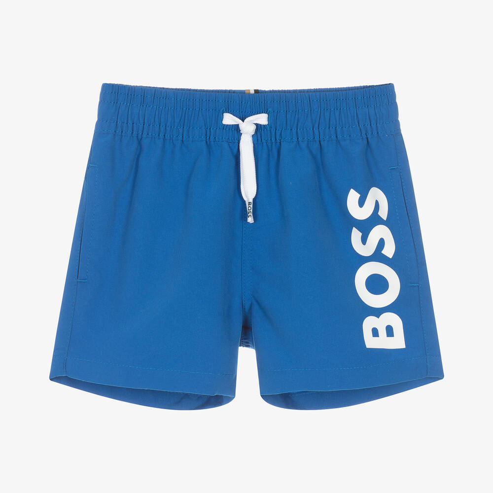 BOSS - Baby Boys Blue Swim Shorts | Childrensalon