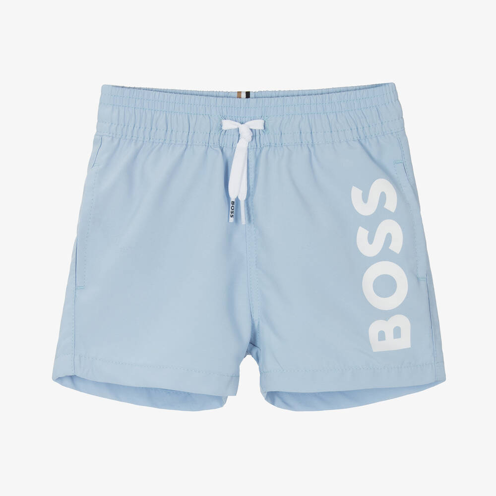 BOSS - Baby Boys Light Blue Swim Shorts | Childrensalon