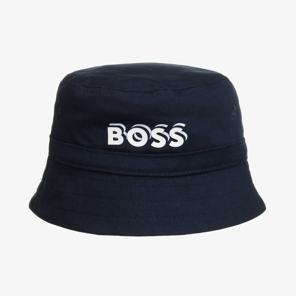 BOSS - قبعة قطن تويل لون كحلي للمواليد | Childrensalon