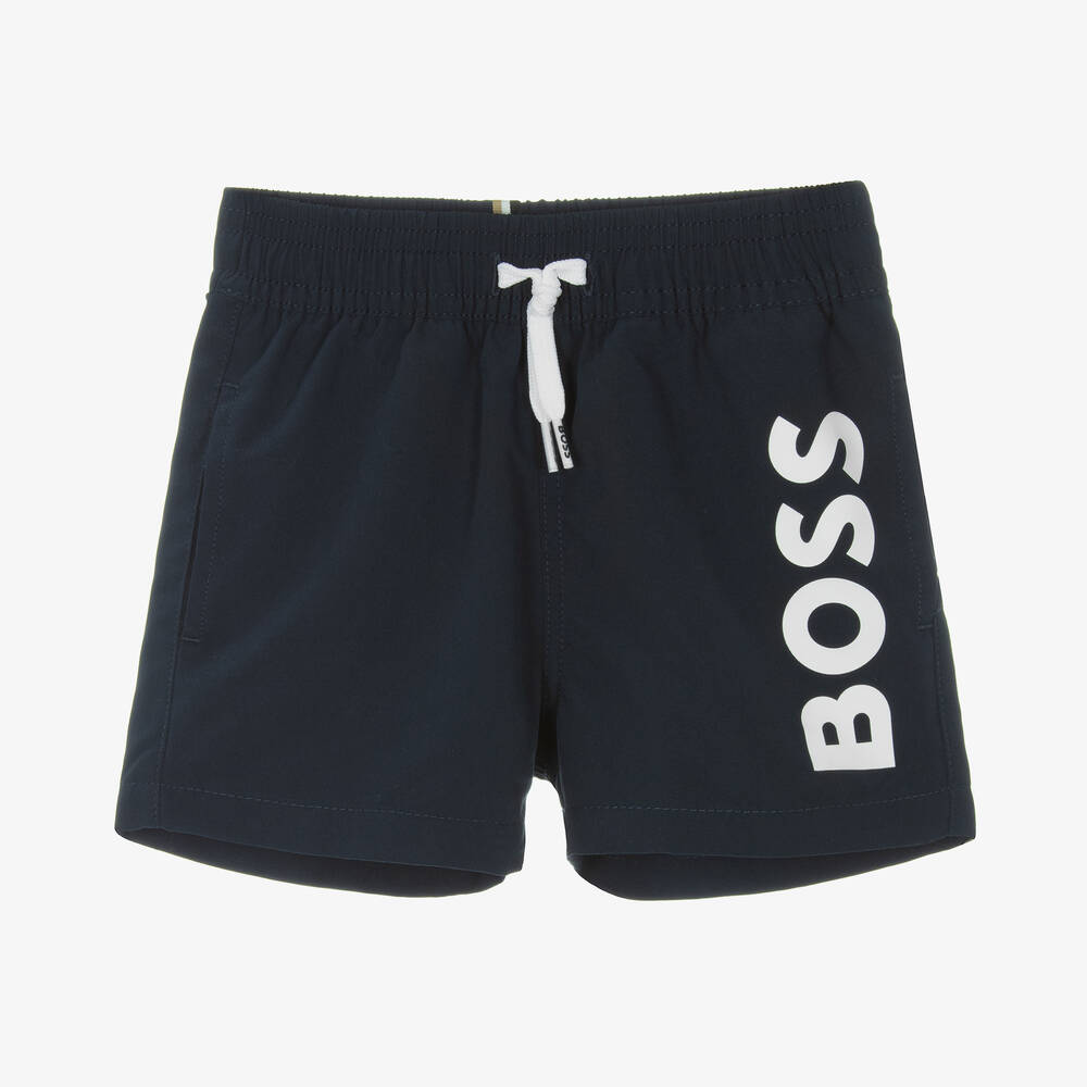 BOSS - Baby Boys Navy Blue Swim Shorts | Childrensalon