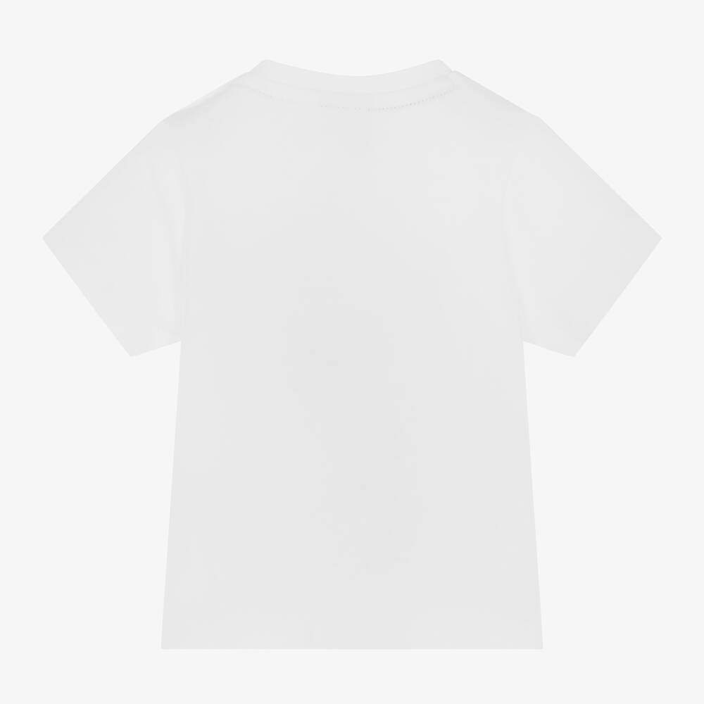 BOSS - Baby Boys White Cotton T-Shirt | Childrensalon