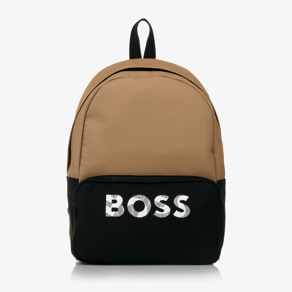 BOSS - Beige & Black Backpack (40cm) | Childrensalon