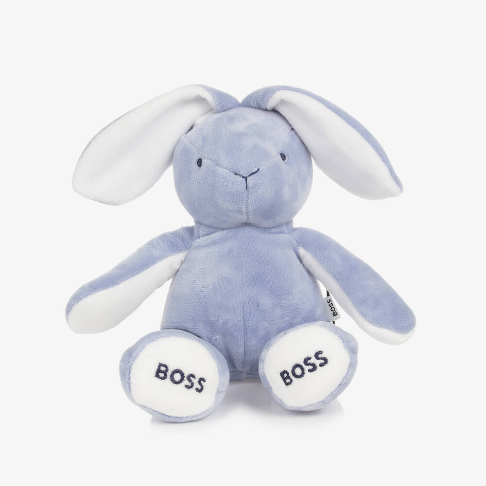 BOSS - دمية محشوة على شكل أرنب لون أزرق (40 سم) | Childrensalon