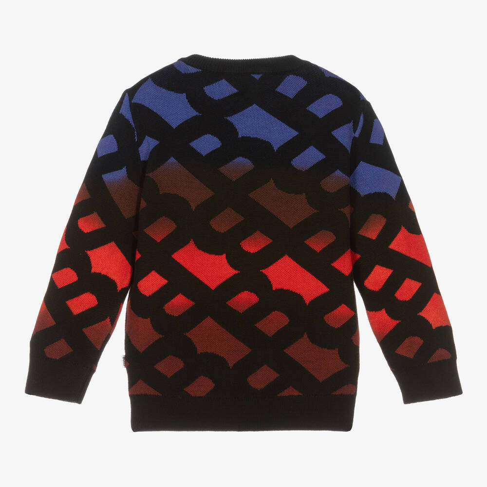 BOSS - Teen Blue Gradient Cotton Monogram Sweater