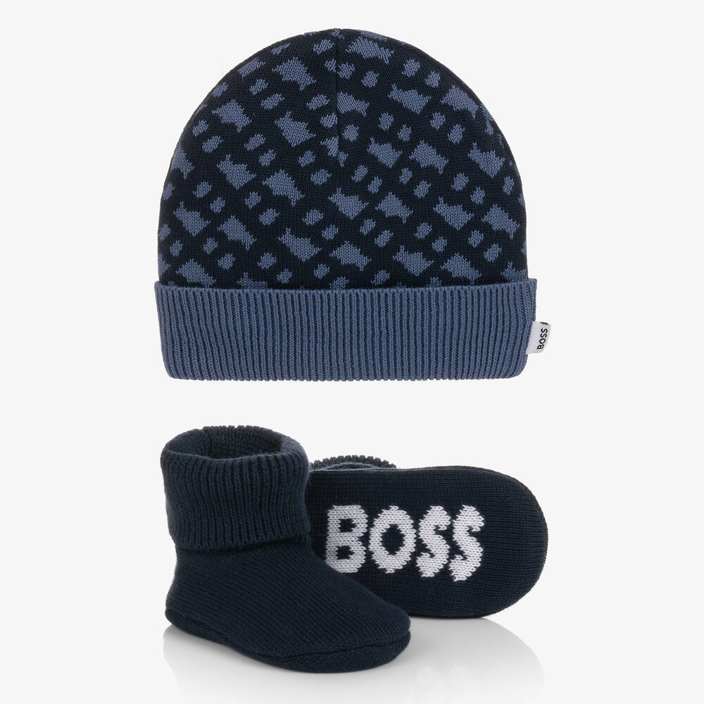 Blue Hat & Booties Baby Gift Set