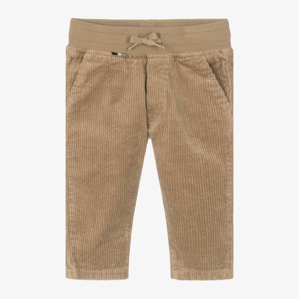 BOSS - Boys Beige Corduroy Trousers | Childrensalon