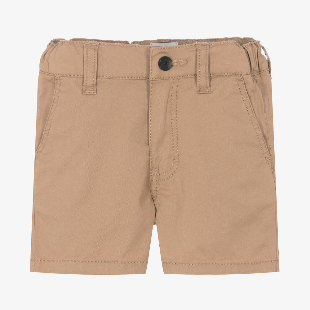 BOSS - Boys Beige Cotton Chino Shorts | Childrensalon