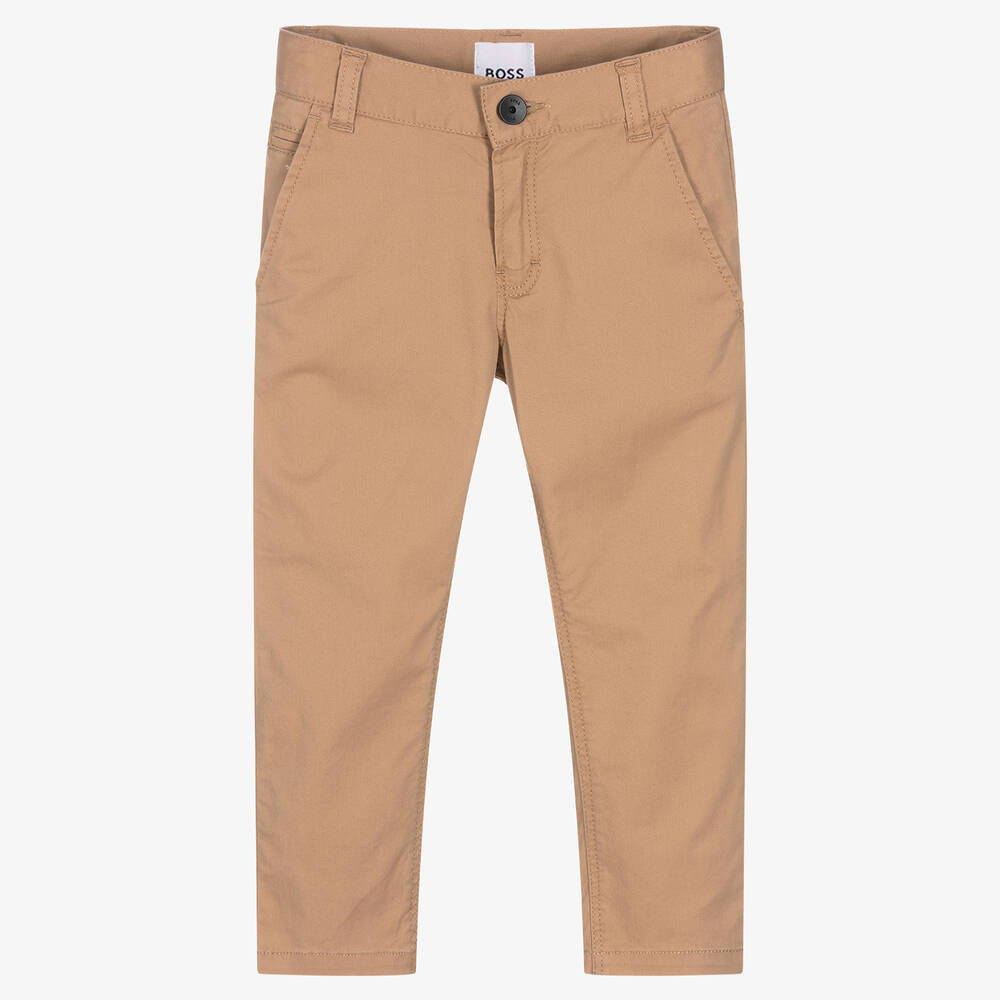 BOSS - Бежевые хлопковые брюки чинос | Childrensalon