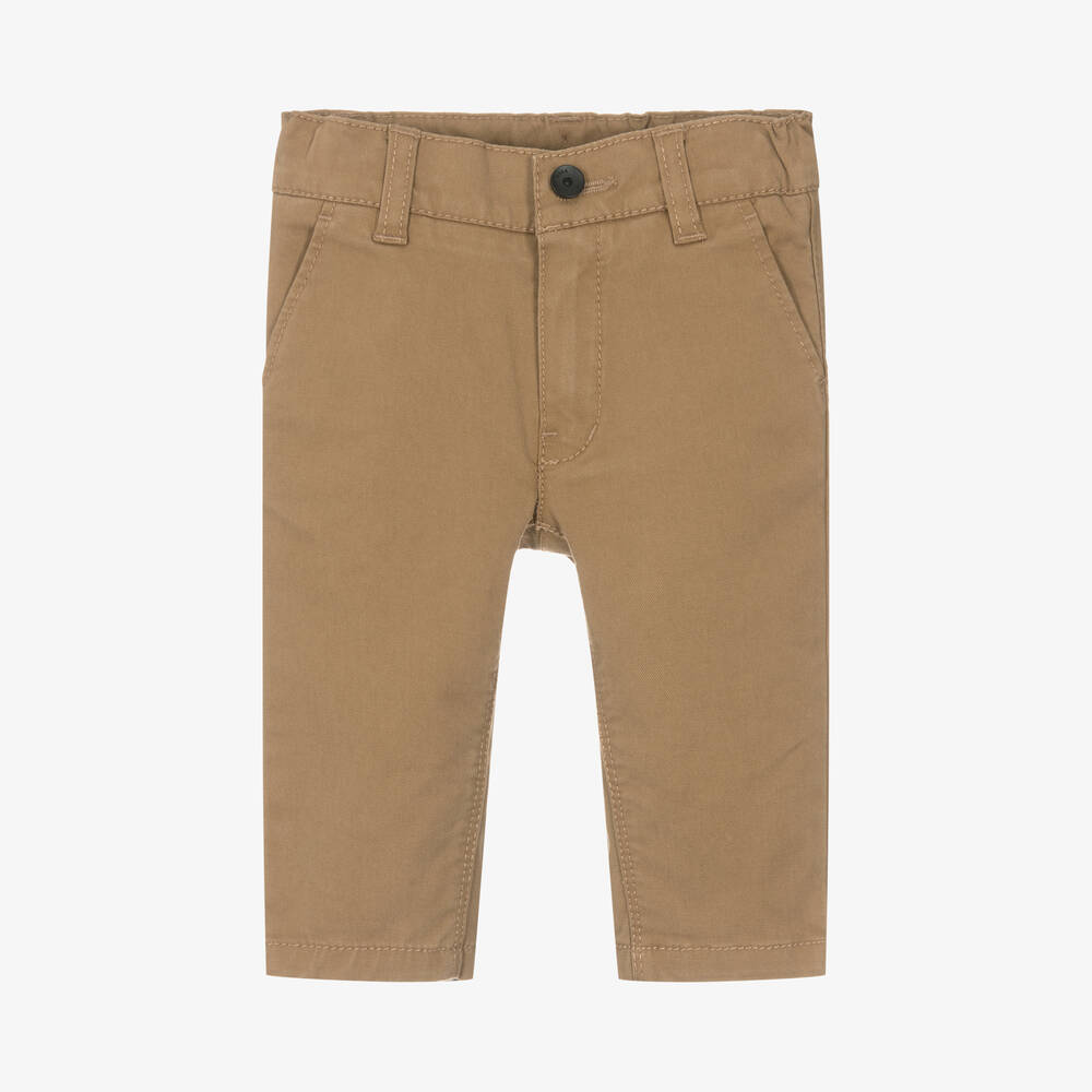 BOSS - Boys Beige Cotton Chino Trousers | Childrensalon