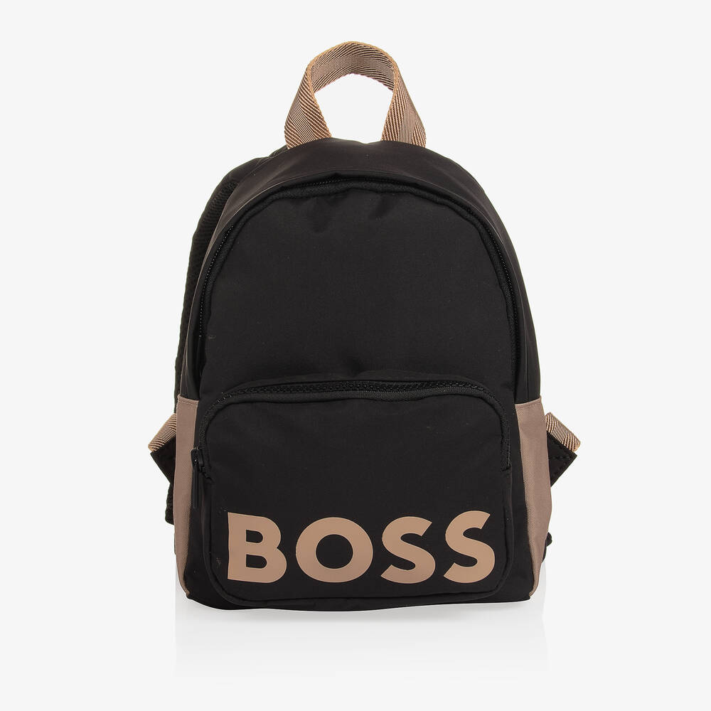 BOSS - Boys Black Backpack (25cm) | Childrensalon