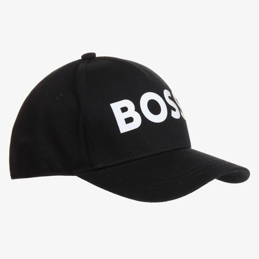 BOSS - Boys Black Cotton Twill Cap | Childrensalon