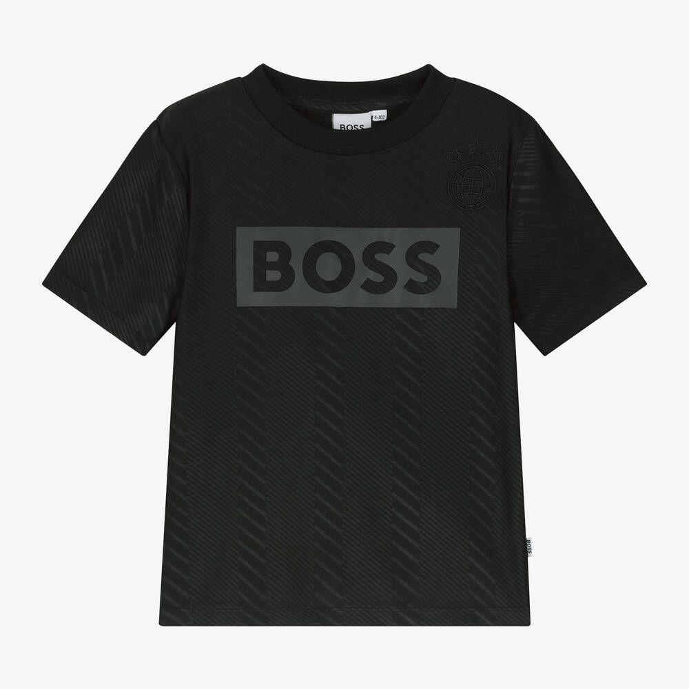 Hugo Boss Babies' Boss Boys Black Football T-shirt