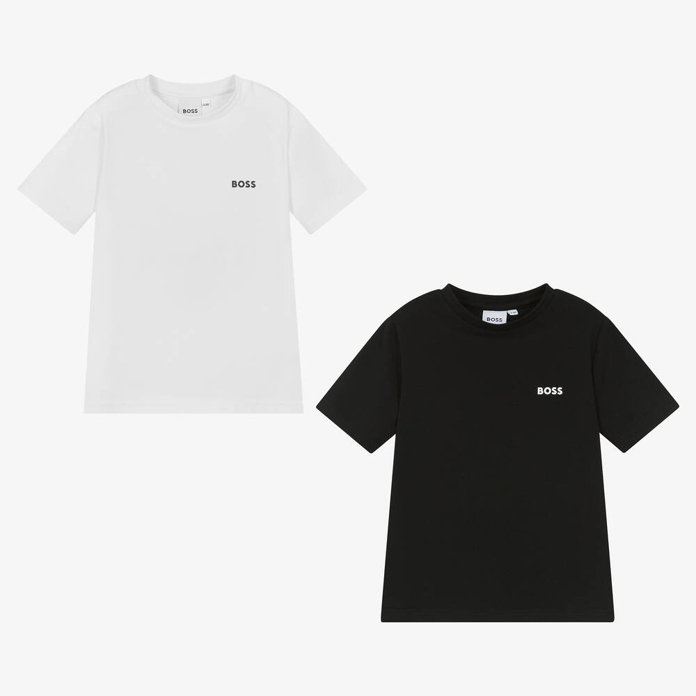 BOSS - Boys Black & White T-Shirts (2 Pack) | Childrensalon