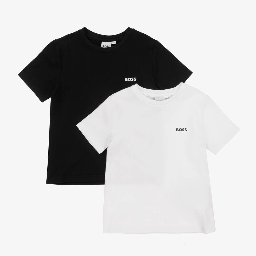 BOSS - Boys Black & White T-Shirts (2 Pack) | Childrensalon