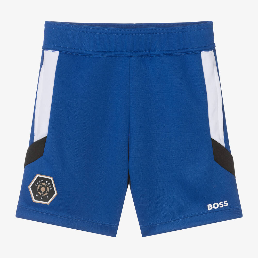 BOSS - Boys Blue Football Shorts | Childrensalon