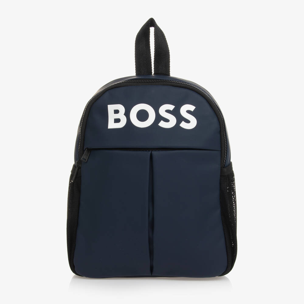 BOSS - Boys Blue Mini Backpack (28cm) | Childrensalon