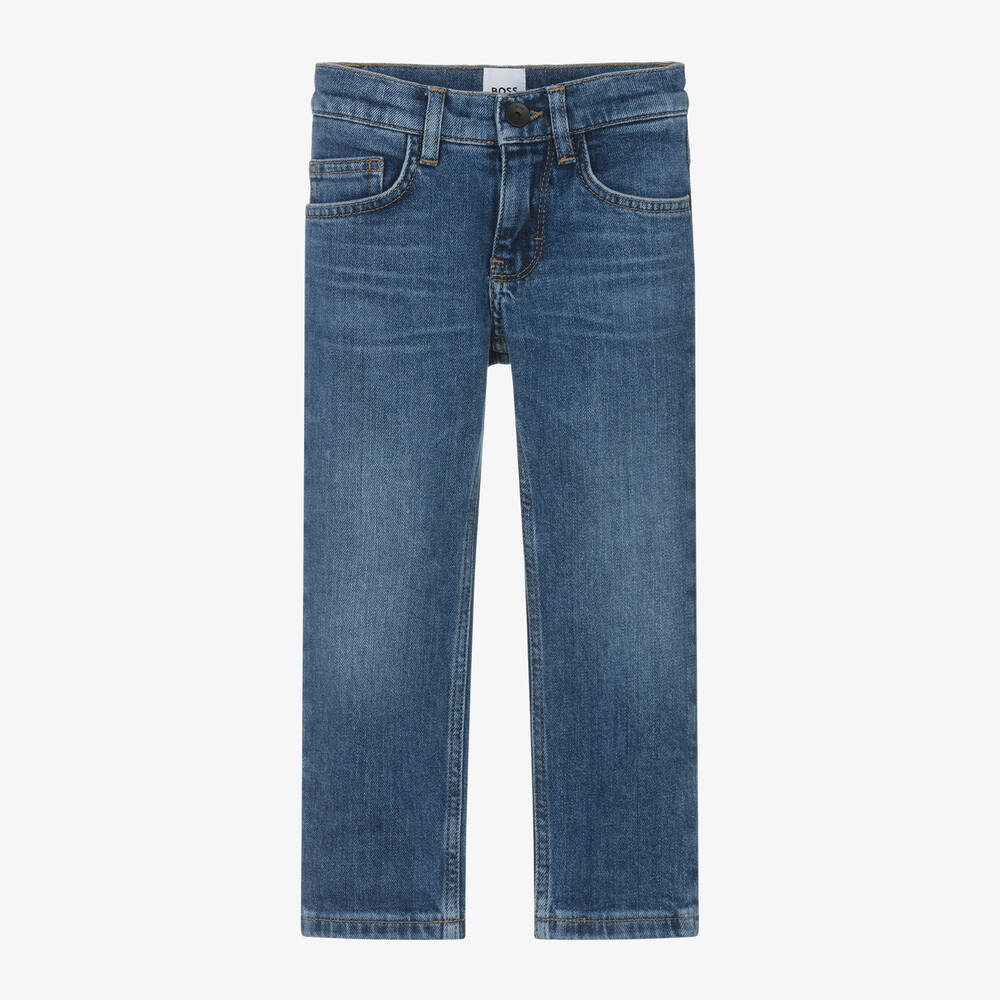 BOSS - Boys Blue Regular Fit Denim Jeans | Childrensalon