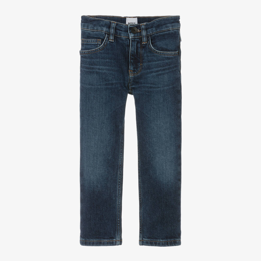 BOSS - Boys Blue Regular Fit Denim Jeans | Childrensalon