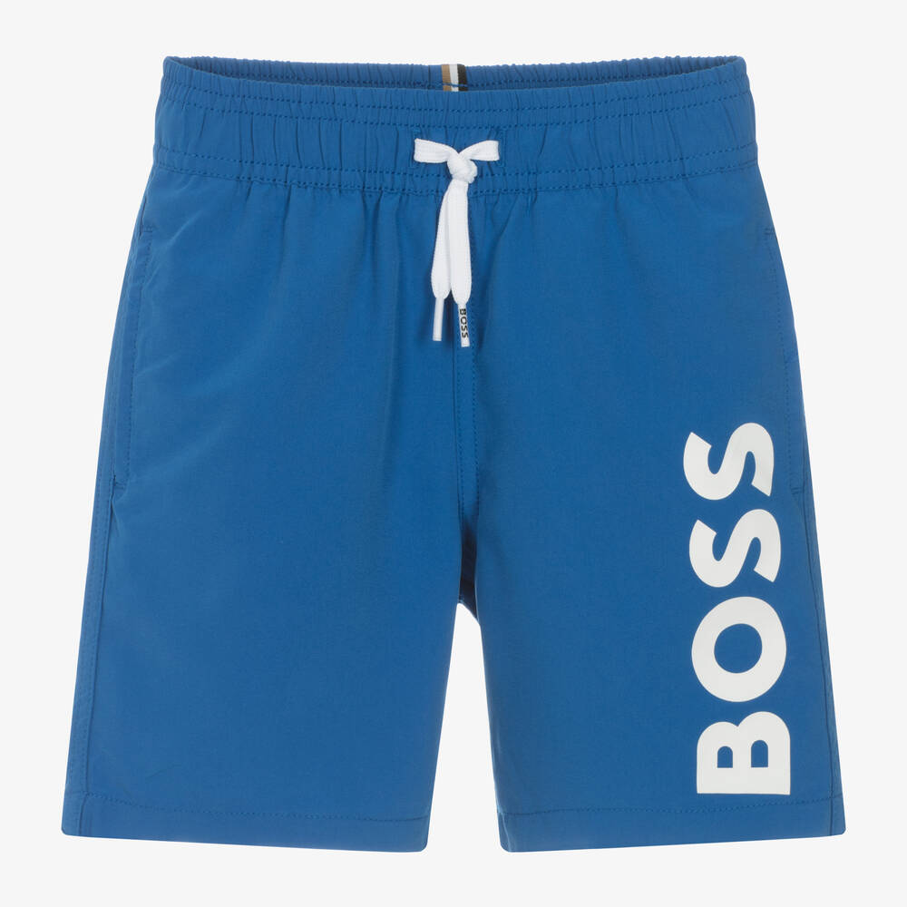 Shop Hugo Boss Boss Boys Blue Swim Shorts