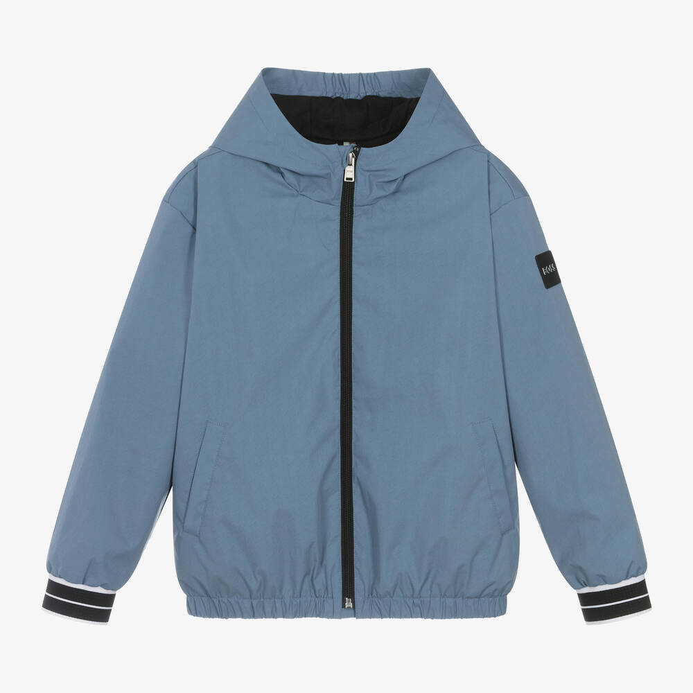 BOSS - Boys Blue Windbreaker Jacket | Childrensalon