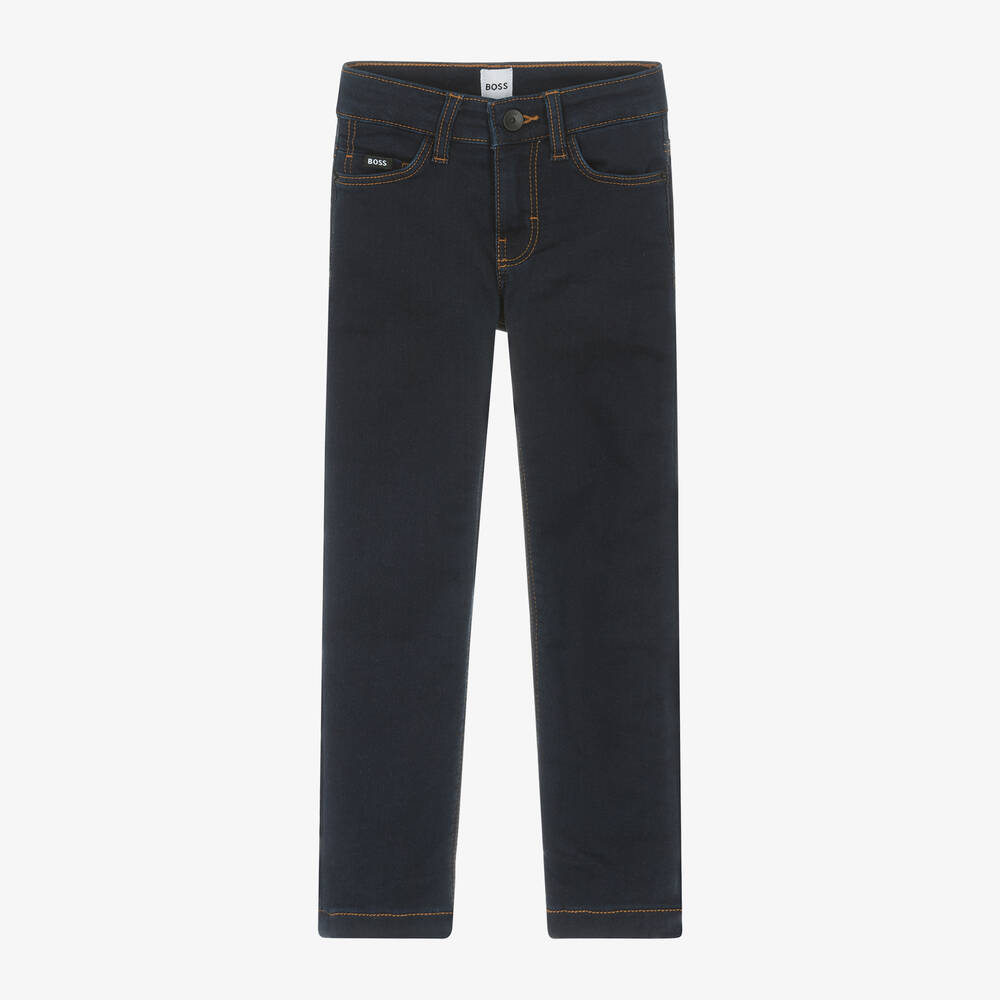 BOSS - Boys Dark Blue Slim Fit Denim Jeans | Childrensalon