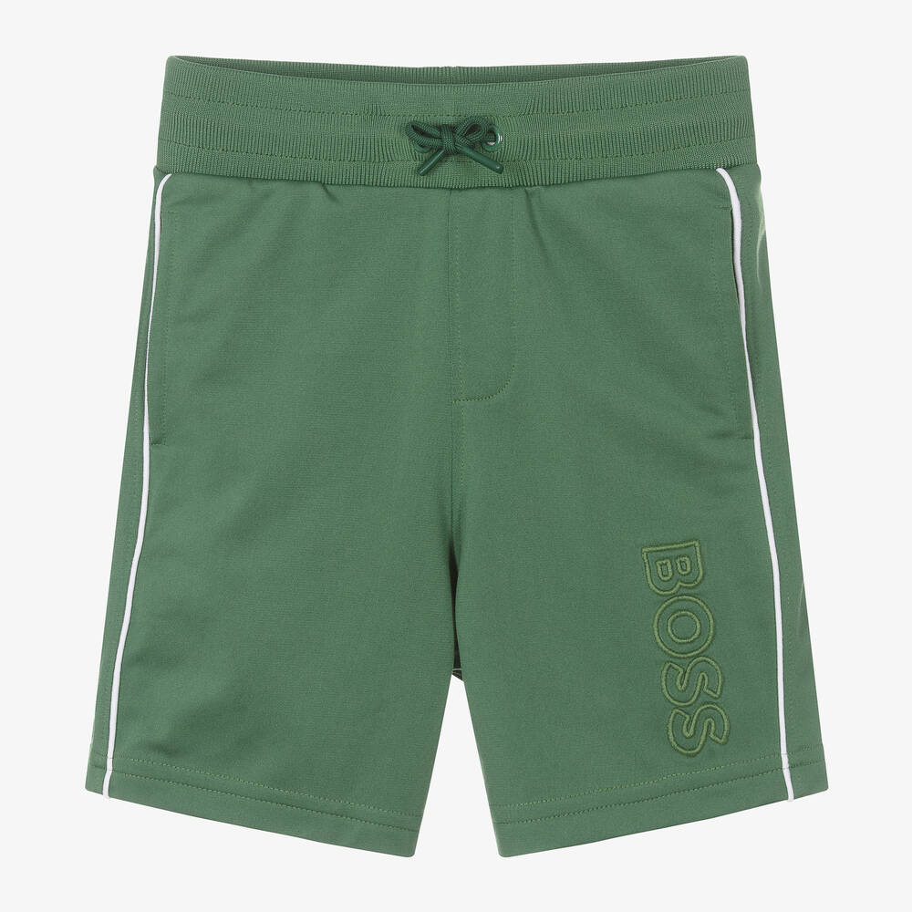 Hugo Boss Kids' Boss Boys Green Jersey Shorts