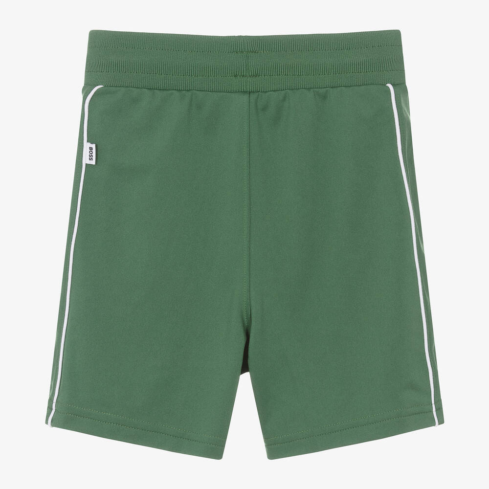 BOSS - Boys Green Jersey Shorts | Childrensalon