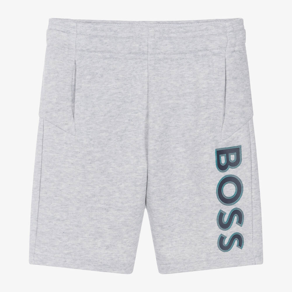 Hugo Boss Kids' Boss Boys Grey Cotton Shorts