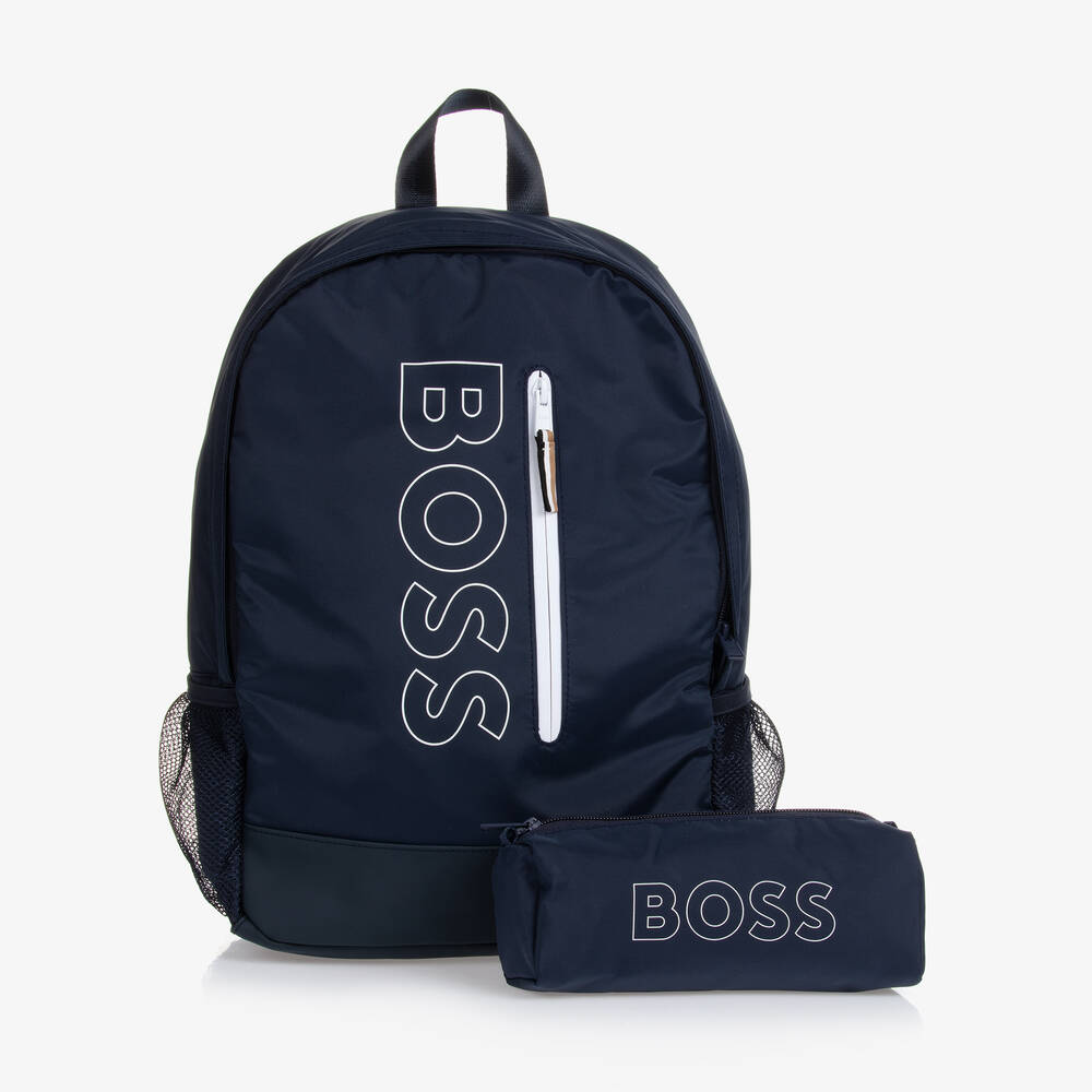 BOSS - حقيبة ظهر كانفاس لون كحلي للأولاد (40 سم) | Childrensalon