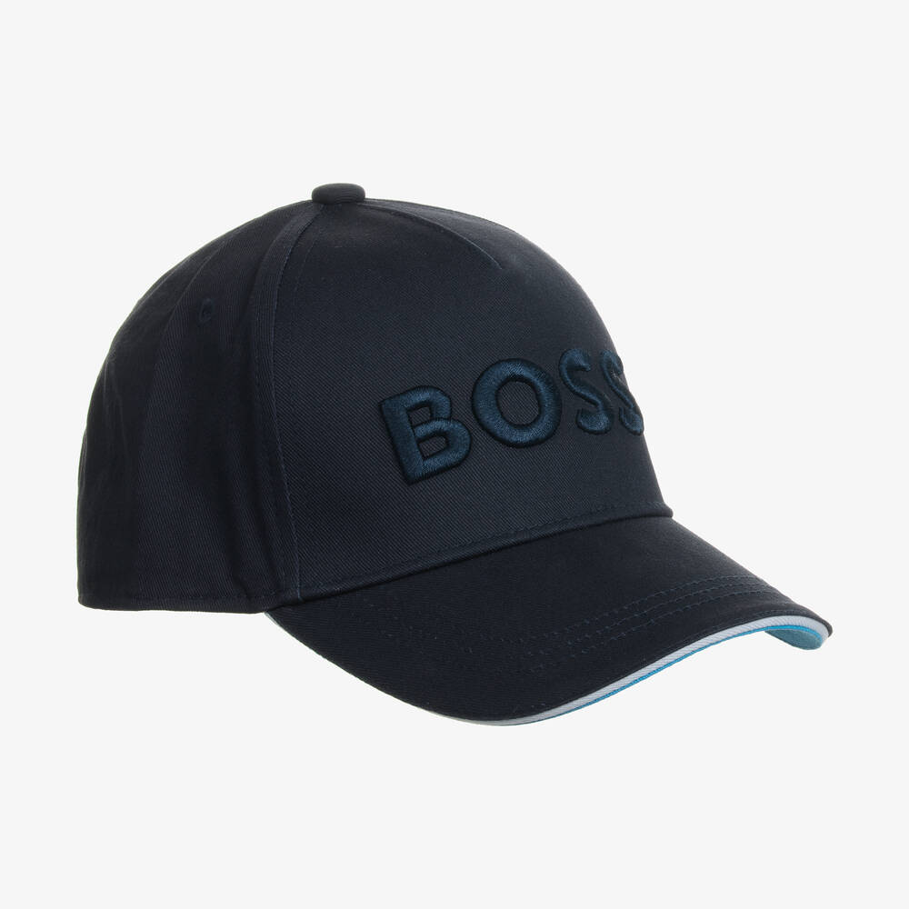 BOSS - Синяя хлопковая бейсболка со знаком Бэтмена для мальчиков | Childrensalon