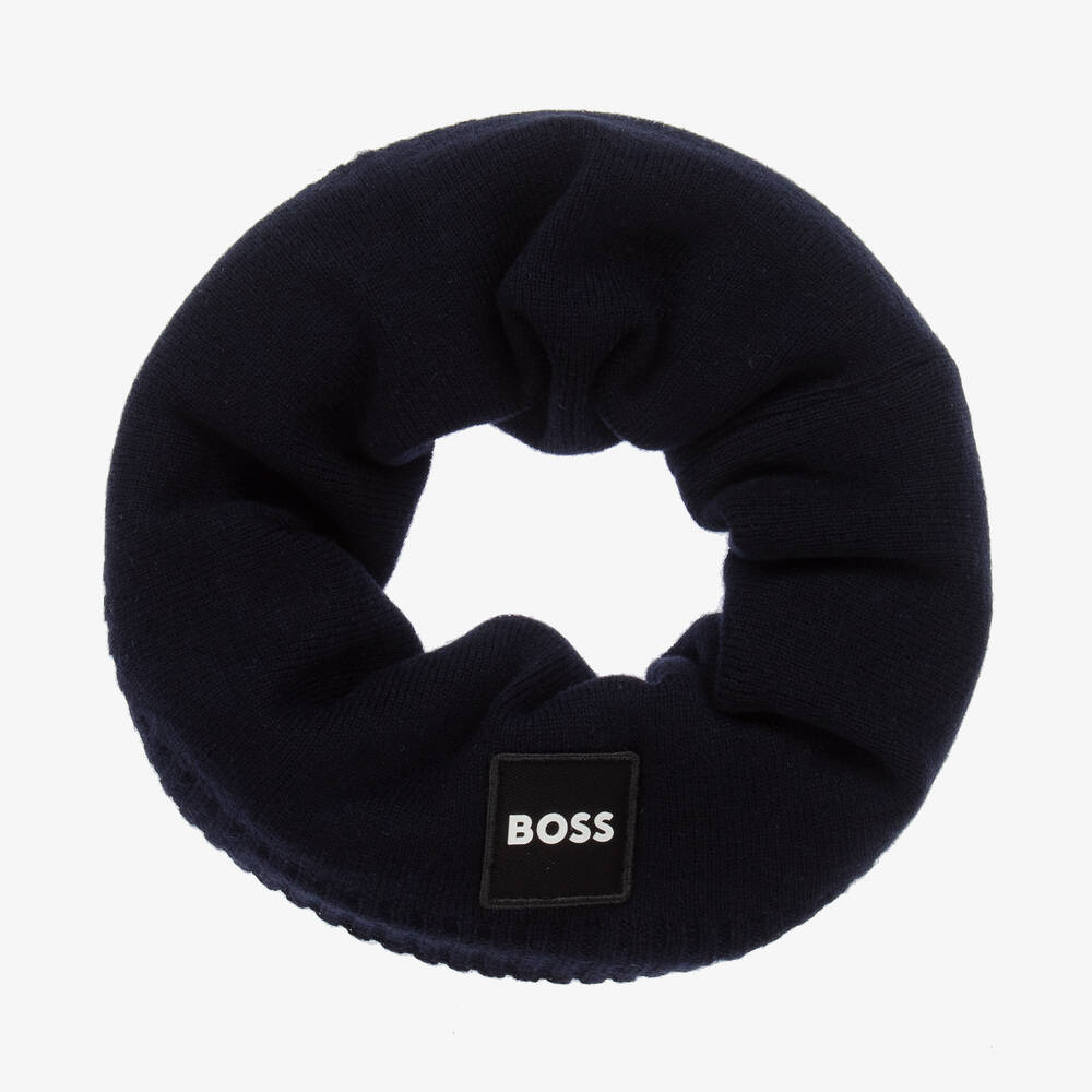Hugo Boss Kids' Boss Boys Navy Blue Knitted Snood