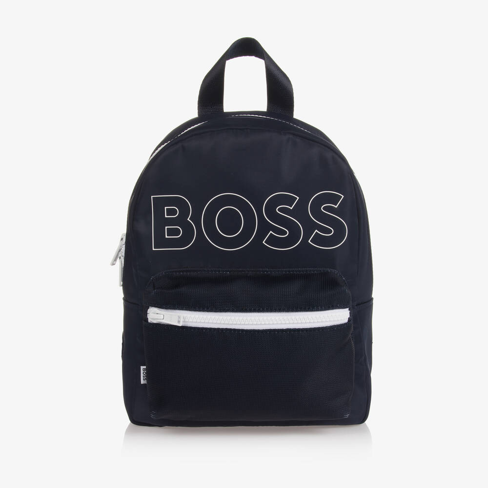 BOSS - حقيبة ظهر كانفاس لون كحلي للأولاد (28 سم) | Childrensalon