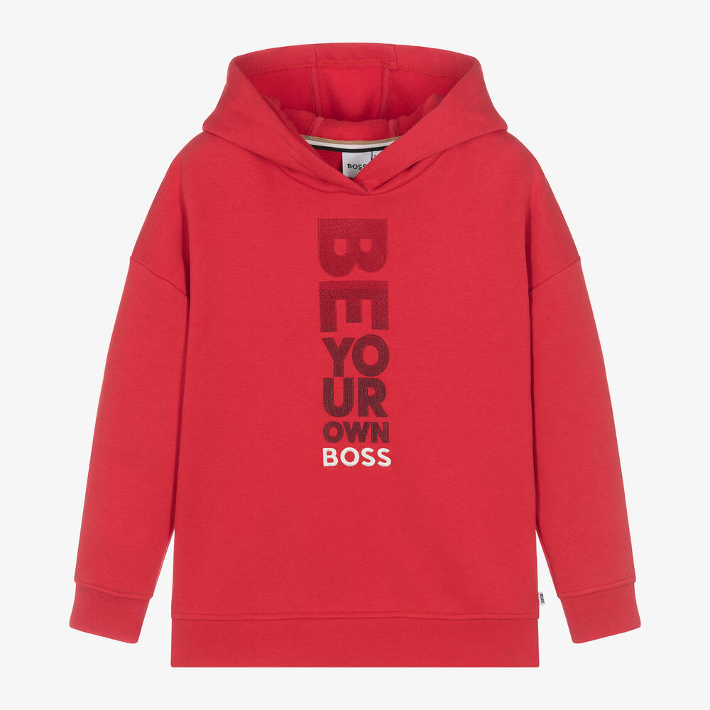 BOSS - Boys Red Cotton Sweatshirt | Childrensalon