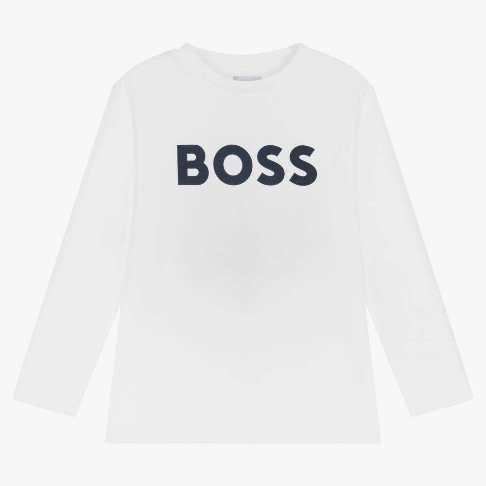 BOSS - Weißes Baumwoll-T-Shirt für Jungen | Childrensalon