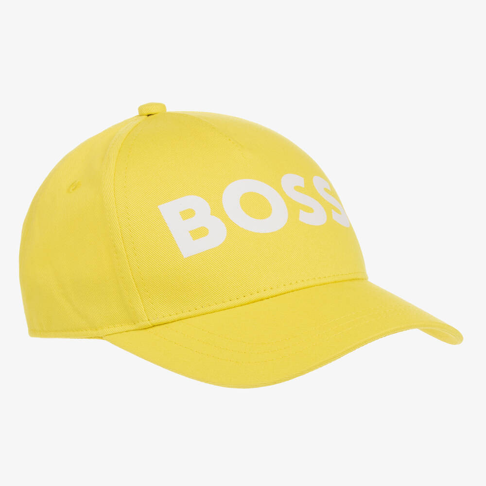 BOSS - Boys Yellow Cotton Twill Cap | Childrensalon